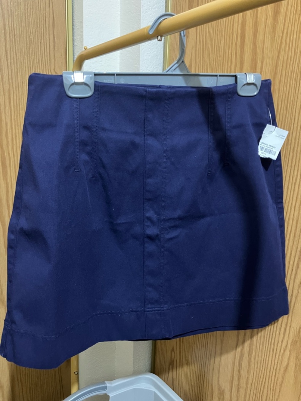 SPANX Dark Navy Structured A-Line Mini Skirt